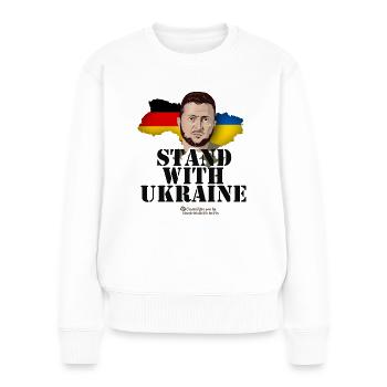 Ukraine Germany Slogan Stand with Ukraine - Women's Premium Organic Jumper - white - Front - Julia (174cm)