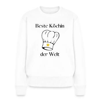Beste Köchin der welt Stern - Frauen Premium Bio Pullover - Weiß - Vorne - Julia (174cm)