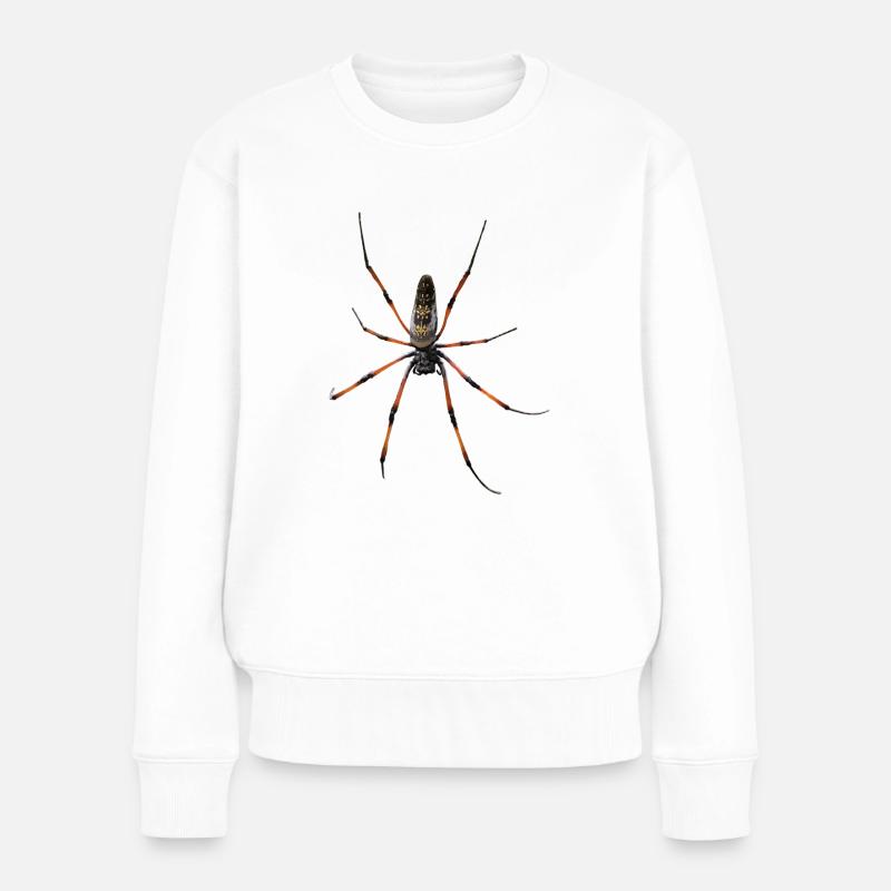 Spinne Nephila in Polygon Design - Frauen Premium Bio Pullover - Weiß