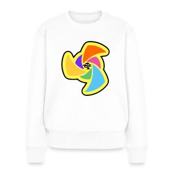 BONZAIspiral - Frauen Premium Bio Pullover - Weiß - Vorne - Julia (174cm)