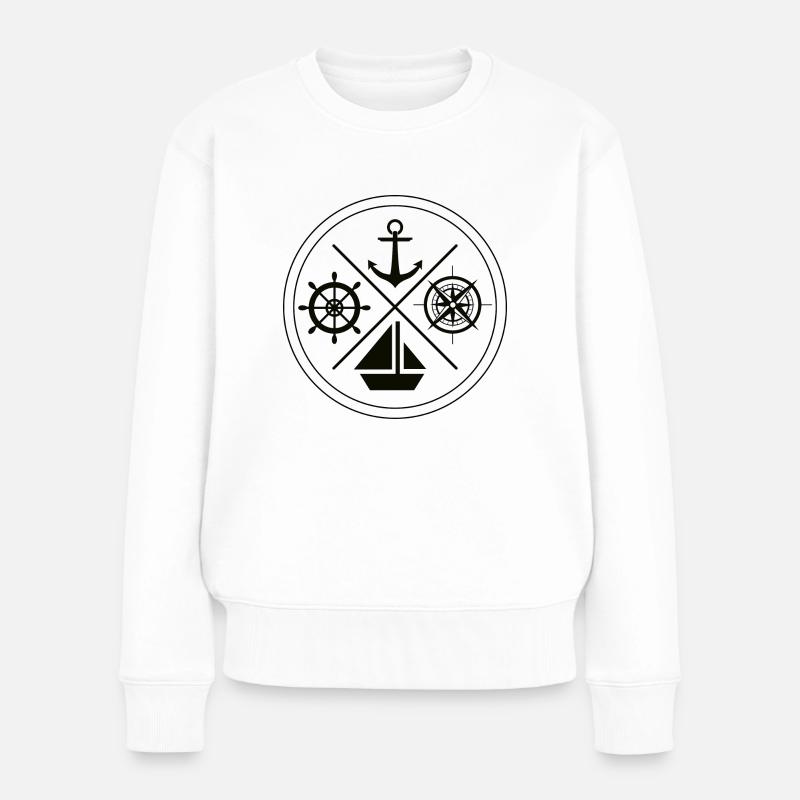 All kinds of nautical - Frauen Premium Bio Pullover - Weiß