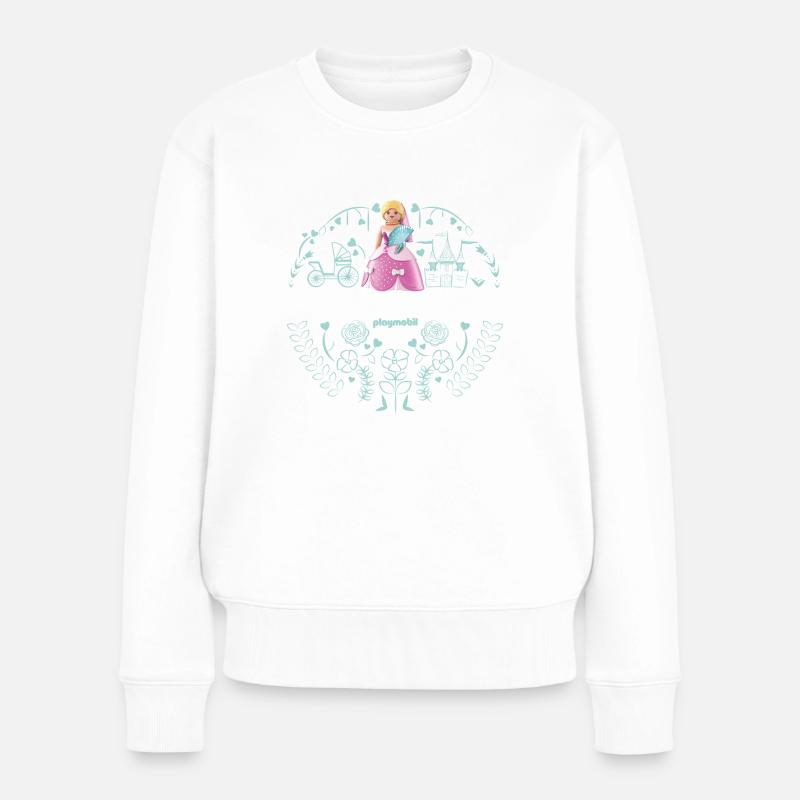 Playmobil Happy Ever Prinzessin-Design - Frauen Premium Bio Pullover - Weiß