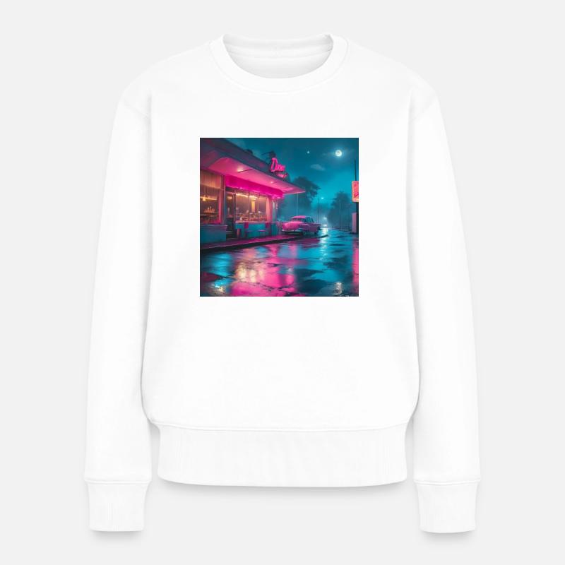 old dinner - Frauen Premium Bio Pullover - Weiß