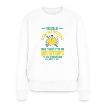 Das Ziel von Wissenschaft und Technik - Frauen Premium Bio Pullover - Weiß - Vorne - Julia (174cm)