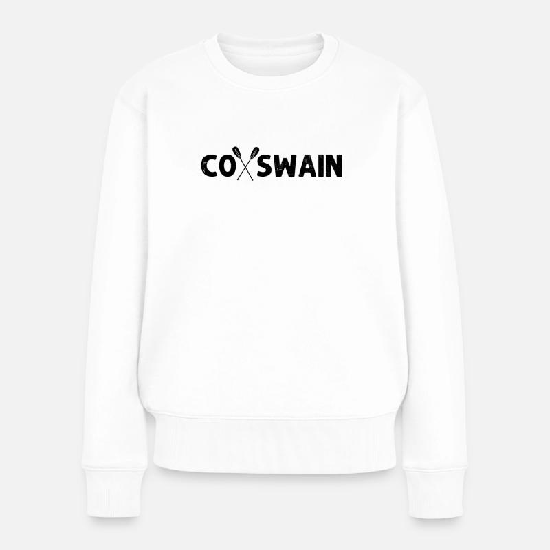 Steuermann Lustiges Boot Rennen Steuermann Skull Rudern - Frauen Premium Bio Pullover - Weiß