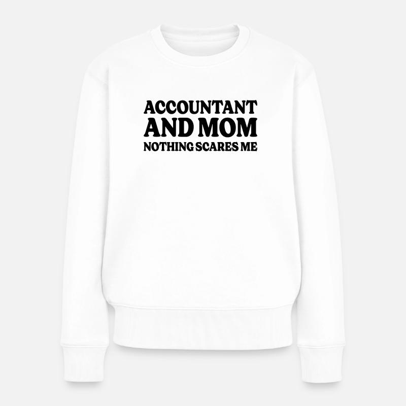 Buchhaltung Humor und Mama - Frauen Premium Bio Pullover - Weiß