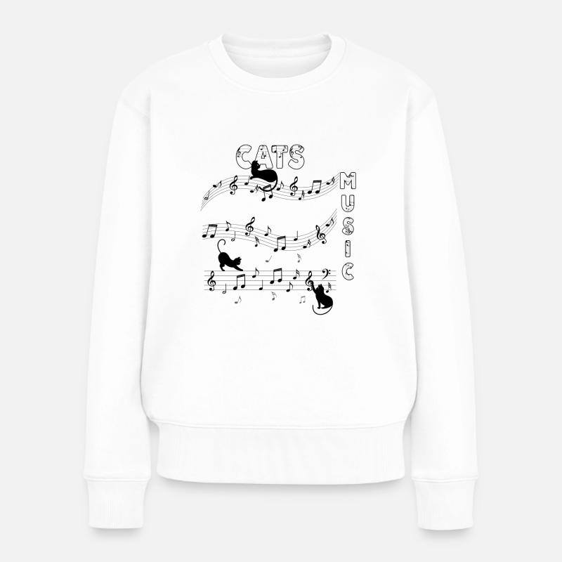 Musique de chats - Pull Premium bio Femme - blanc