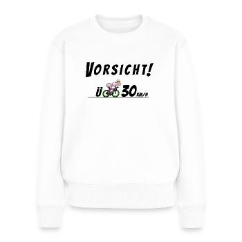 Triathletin Geschwindigkeit - Frauen Premium Bio Pullover - Weiß - Vorne - Julia (174cm)