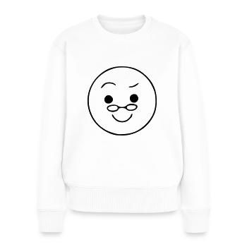 Emoji Skizze Brille schwarz - Frauen Premium Bio Pullover - Weiß - Vorne - Julia (174cm)