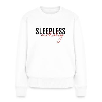 sleepless overthinking - Frauen Premium Bio Pullover - Weiß - Vorne - Julia (174cm)
