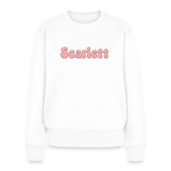 Name Mädchen Scarlett Retro Name Scarlett Paar - Frauen Premium Bio Pullover - Weiß - Vorne - Julia (174cm)