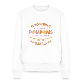 Billardspielerinnen Zitat - Frauen Premium Bio Pullover - Weiß - Vorne - Julia (174cm)