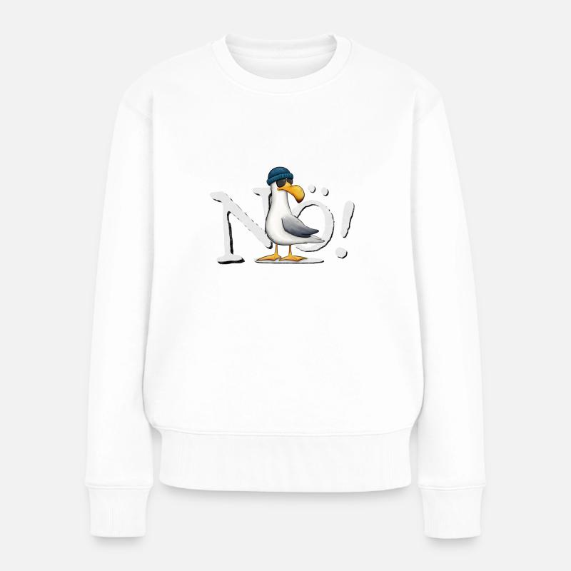 Nö Kein Bock Nordsee Ostsee schlechte Laune Möwe - Frauen Premium Bio Pullover - Weiß