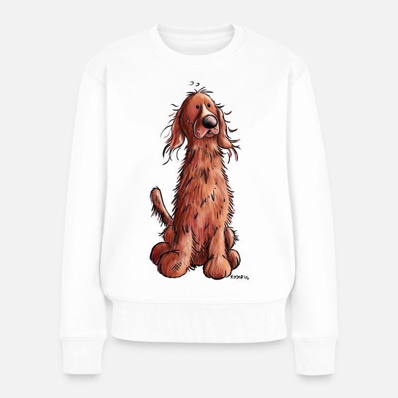 Süßer Irish Setter - Frauen Premium Bio Pullover - Weiß