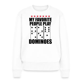 Domino Design - Frauen Premium Bio Pullover - Weiß - Vorne - Julia (174cm)