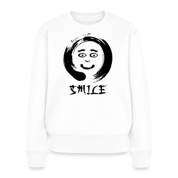 Enzo zen smiley Ensie Smile - Women's Premium Organic Jumper - white - Front - Julia (174cm)