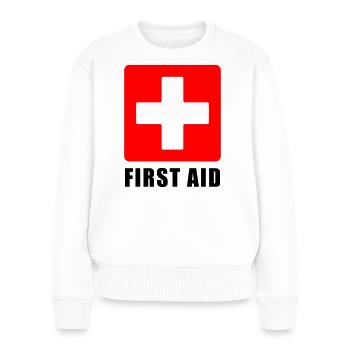 First Aid Medical Cross Sicherheitssymbol Vektor-Symbol - Frauen Premium Bio Pullover - Weiß - Vorne - Julia (174cm)