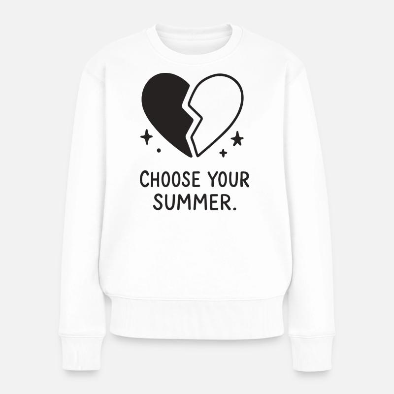 Choose Your Summer – Broken Heart - Frauen Premium Bio Pullover - Weiß