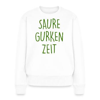 Sour cucumber time - Women's Premium Organic Jumper - white - Front - Julia (174cm)