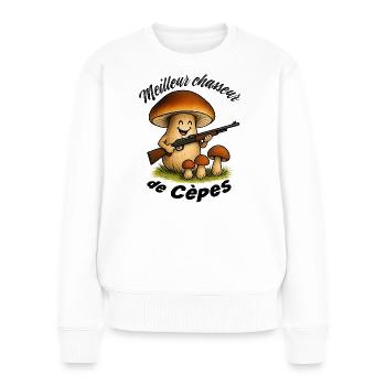 Beste Porcini-Jäger - Frauen Premium Bio Pullover - Weiß - Vorne - Julia (174cm)