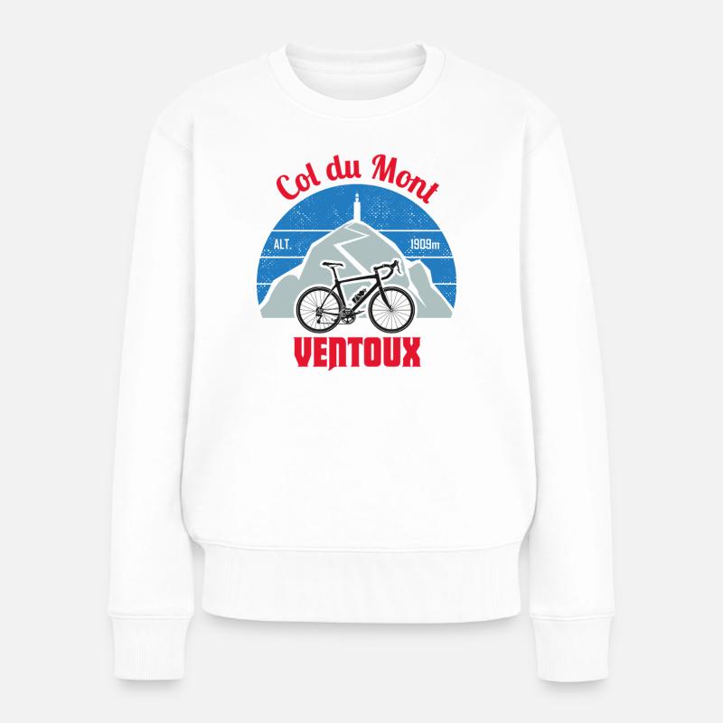 Col du Mont Ventoux Mountainbike - Frauen Premium Bio Pullover - Weiß