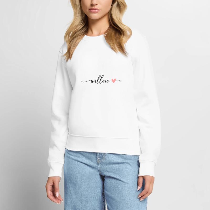 Willow Surname First name Calligraphy Script Women's Premium Organic Jumper