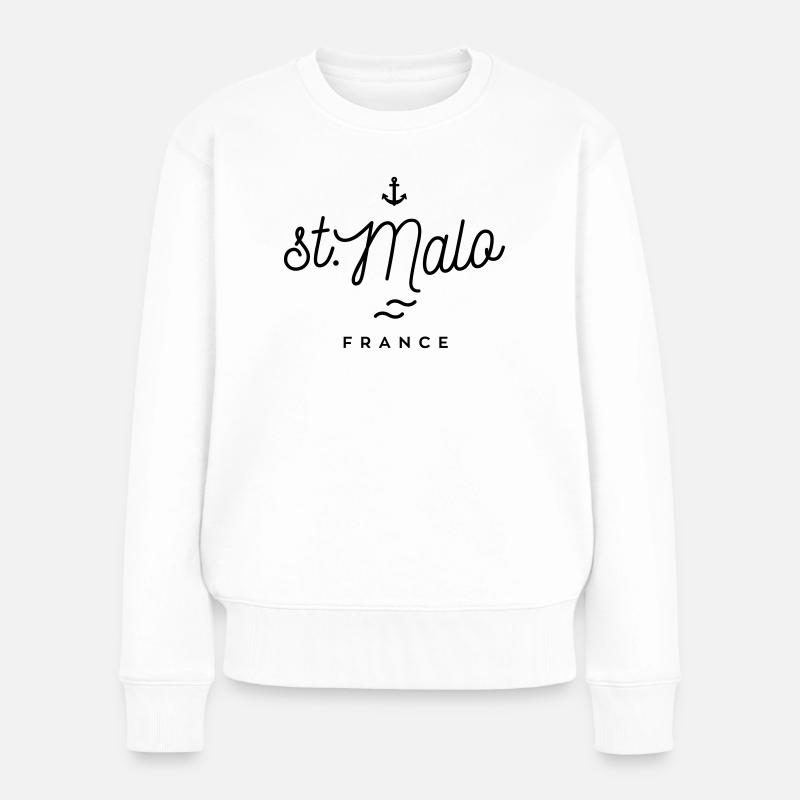 Saint-Malo - Frankreich - Frauen Premium Bio Pullover - Weiß