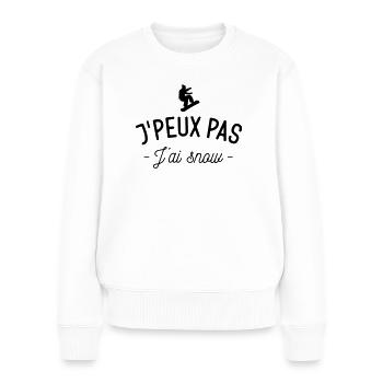 J'peux pas j'ai snow - Pull Premium bio Femme - blanc - Devant - Julia (174cm)
