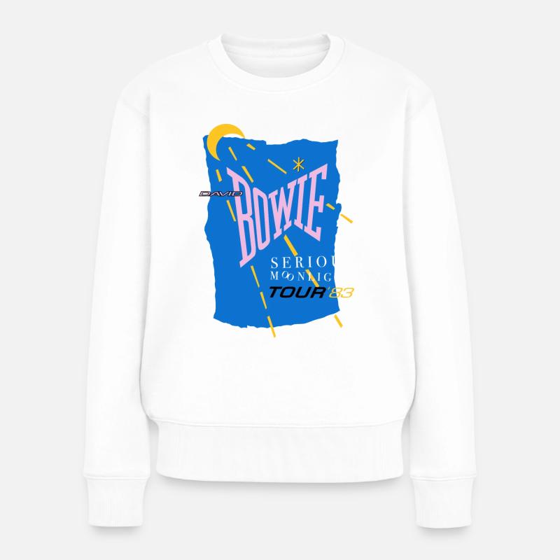 David Bowie Serious Moonlight Tour '83 - Frauen Premium Bio Pullover - Weiß