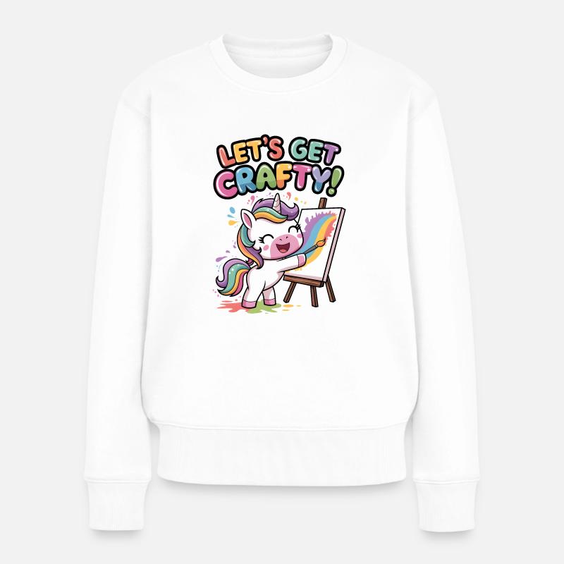 Lass uns kreativ werden! - Frauen Premium Bio Pullover - Weiß