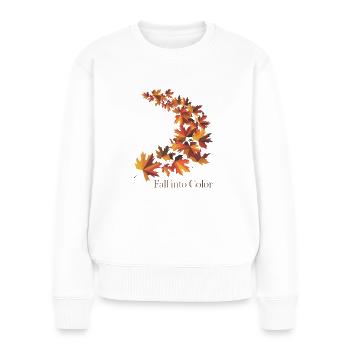 Fallen Sie in Farbe - Frauen Premium Bio Pullover - Weiß - Vorne - Julia (174cm)