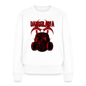 Danger area - Pull Premium bio Femme - blanc - Devant - Julia (174cm)