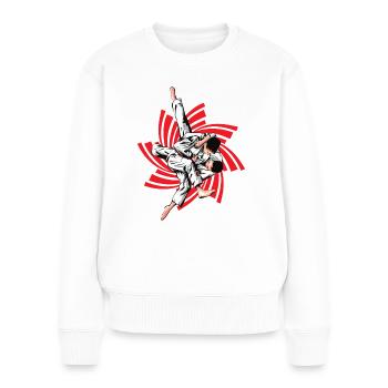 prise de judo rouge - Pull Premium bio Femme - blanc - Devant - Julia (174cm)