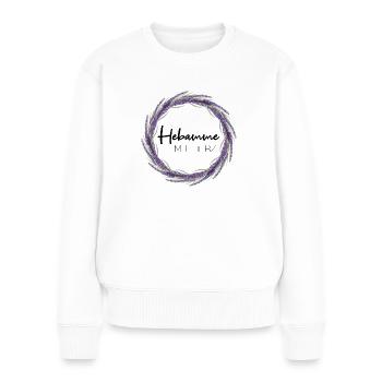 Hebamme mit Herz - Frauen Premium Bio Pullover - Weiß - Vorne - Julia (174cm)