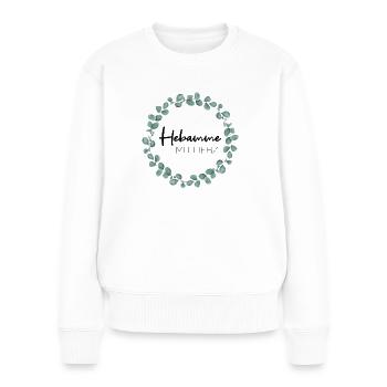 Hebamme mit Herz - Frauen Premium Bio Pullover - Weiß - Vorne - Julia (174cm)