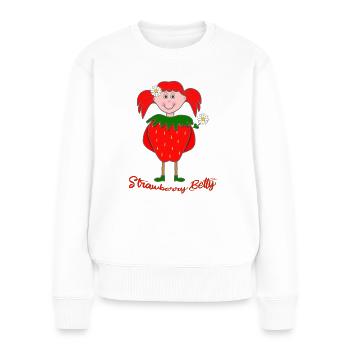 Strawberry Betty - Frauen Premium Bio Pullover - Weiß - Vorne - Julia (174cm)