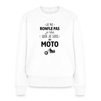 Je ne ronfle pas - Pull Premium bio Femme - blanc - Devant - Julia (174cm)