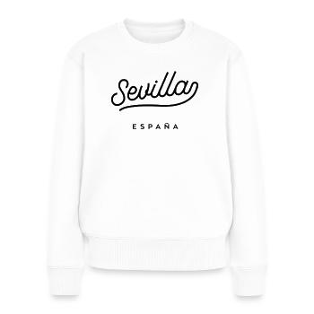 Séville - Espagne - Pull Premium bio Femme - blanc - Devant - Julia (174cm)