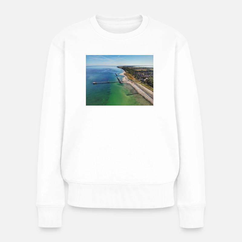 Ostseebad Wustrow / Fischland - Frauen Premium Bio Pullover - Weiß