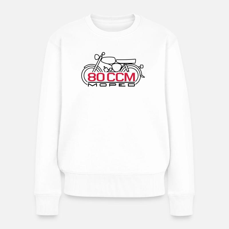 80ccm Moped S50 Emblem - Frauen Premium Bio Pullover - Weiß
