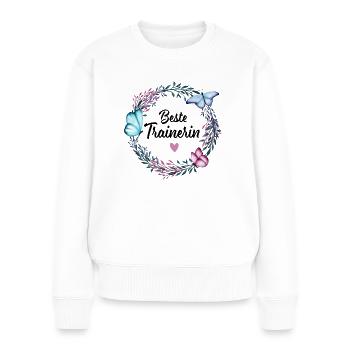 Beste Trainerin Danke schön Abschied Geschenk Frau - Frauen Premium Bio Pullover - Weiß - Vorne - Julia (174cm)