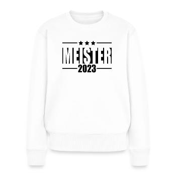Meister 2023 Aufstiegstrikot Aufstieg 23 - Frauen Premium Bio Pullover - Weiß - Vorne - Julia (174cm)
