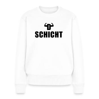 D Schicht Schichtarbeiter - Frauen Premium Bio Pullover - Weiß - Vorne - Julia (174cm)