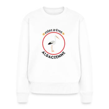 Fière d'être Alsacienne - Pull Premium bio Femme - blanc - Devant - Julia (174cm)