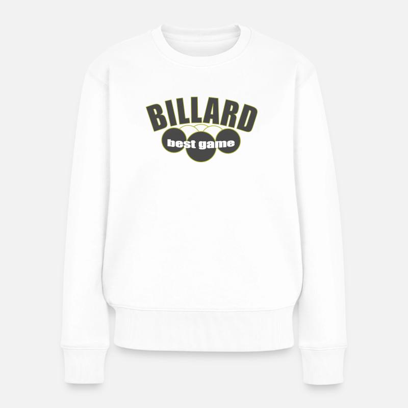 Poolbillard, 9ball, Billard, 8Ball - Frauen Premium Bio Pullover - Weiß