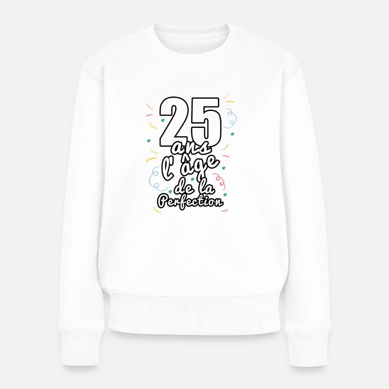 25 ans - Pull Premium bio Femme - blanc
