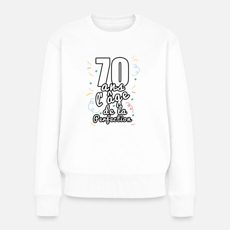 70 ans - Pull Premium bio Femme - blanc