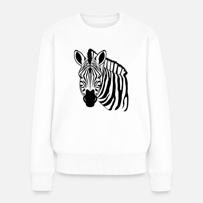 Zebra - Frauen Premium Bio Pullover - Weiß