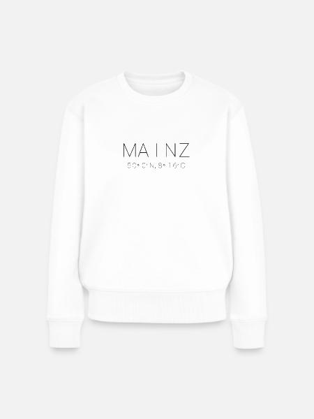 Mainz Koordinaten - Frauen Premium Bio Pullover - Weiß