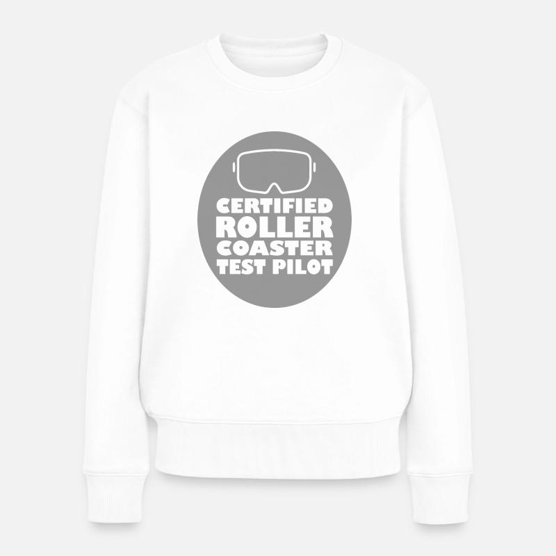 Rollercoaster Achterbahn - Frauen Premium Bio Pullover - Weiß
